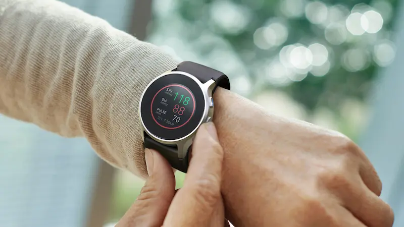 Omrom HeartGuide on a wrist