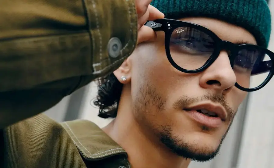 Man with Ray-Ban Meta Smart glasses